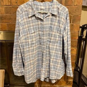 Women’s Blue Plaid flannel Shirt